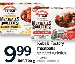 Fortinos KEBAB FACTORY MEATBALLS, 560/700 g offer