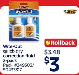 Walmart Wite-Out quick-dry correction fluid offer