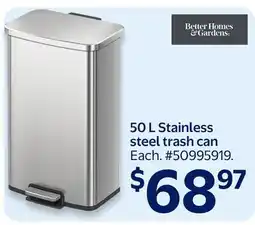 Walmart 50 L Stainless steel trash can offer