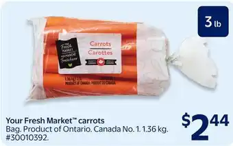 Walmart Your Fresh Market carrots offer