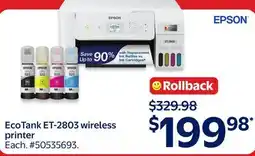 Walmart EcoTank ET-2803 wireless printer offer