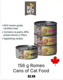 Ren’s Pets Depot 156 g Romeo Cans of Cat Food offer