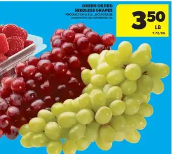 Real Canadian Superstore GREEN OR RED SEEDLESS GRAPES offer