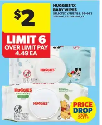 Real Canadian Superstore HUGGIES 1X BABY WIPES, 56-64'S offer