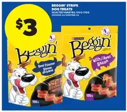 Real Canadian Superstore BEGGIN' STRIPS DOG TREATS, 155 G-170 G offer