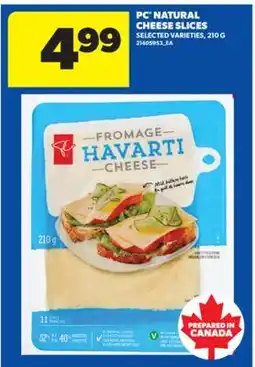 Real Canadian Superstore PC NATURAL CHEESE SLICES offer