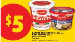 No Frills SAPUTO TUB CHEESE, 125-200 g or BARI RICOTTA, 500 g offer