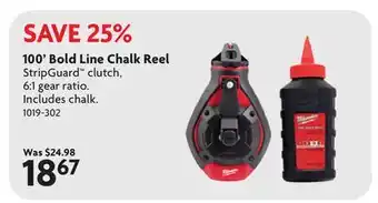 Home Hardware 100' Bold Line Chalk Reel offer