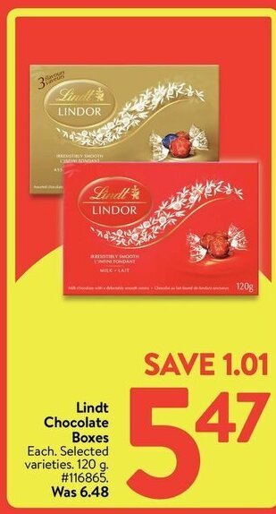 Walmart Lindt Chocolate Boxes offer