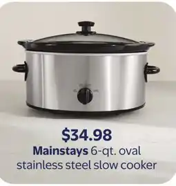 Walmart Mainstays 6-qt. oval stainless steel slow cooker offer