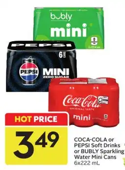 Sobeys Soft Drinks or Sparkling Water Mini Cans offer