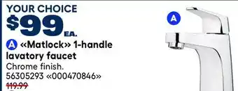 RONA Matlock 1-handle lavatory faucet offer