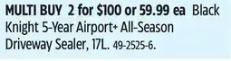 Canadian Tire Black Knight 5-Year Airport+ All-Season Driveway Sealer, 17L offer