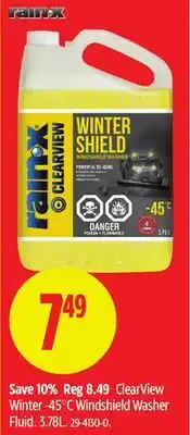 Canadian Tire ClearView Winter -45°C Windshield Washer Fluid offer
