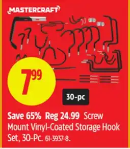 Canadian Tire Screw Mount Vinyl-Coated Storage Hook Set offer