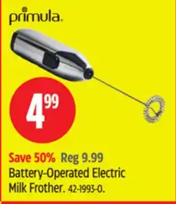Canadian Tire Battery-Operated Electric Milk Frother offer