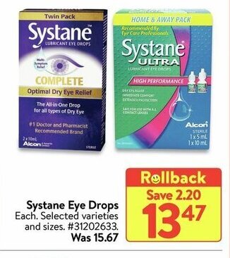 Walmart Systane Eye Drops offer