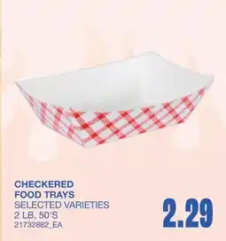 Wholesale Club CHECKERED FOOD TRAYS, 2 LB, 50'S offer