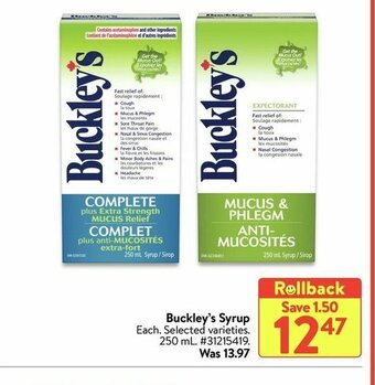 Walmart Buckley's Syrup offer