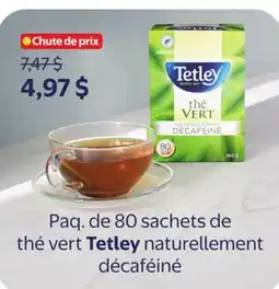 Walmart thé vert Tetley naturellement décaféiné Paq. de 80 sachets de offer
