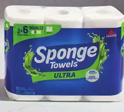 Walmart Paq. de 3 = 6 rouleaux doubles d'essuie-tout Ultra de SpongeTowels offer