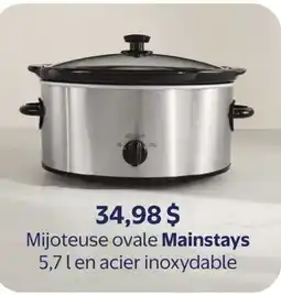 Walmart Mijoteuse ovale Mainstays 5,7 1 en acier inoxydable offer
