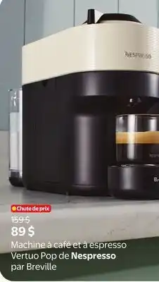Walmart Machine à café et à espresso Vertuo Pop de Nespresso par Breville offer