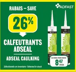 BMR 26% de rabais sur les calfeutrants Adseal offer