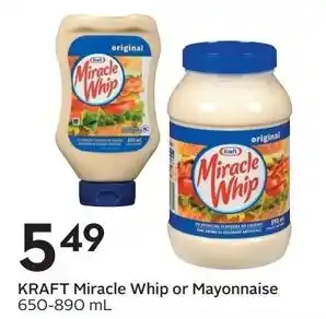 Sobeys Kraft miracle whip or mayonnaise offer