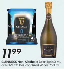 Sobeys Guinness Non-Alcoholic Beer or Nozeco Dealcoholized Wines offer
