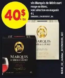 Maxi Marquis de Mericourt offer