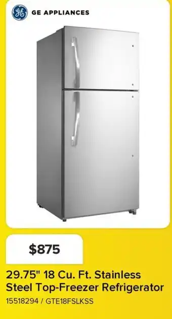 Leon's Ge appliances 29.75" 18 cu. ft. stainless steel top-freezer refrigerator offer