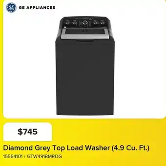 Leon's Ge appliances diamond grey top load washer offer