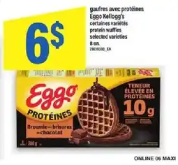Maxi Eggo protein waffles selected varieties offer