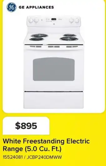 Leon's Ge Appliances White Freestanding Electric Range offer