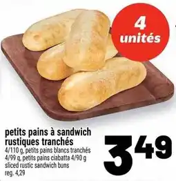 Metro petits pains à sandwich rustiques tranchés offer