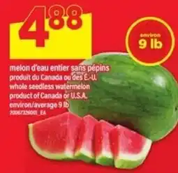 Maxi whole seedless watermelon offer