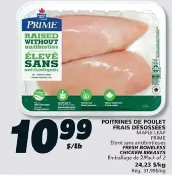 IGA Maple Leaf Prime Fresh Boneless Chicken Breasts offer