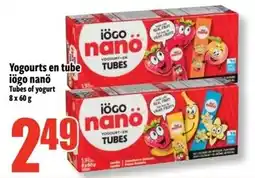 Bonanza iogo nano tubes of yogurt offer