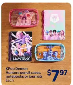 Walmart KPop Demon Hunters pencil cases, notebooks or journals offer