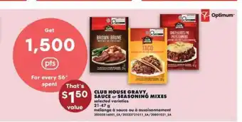 No Frills CLUB HOUSE GRAVY, SAUCE or SEASONING MIXES offer
