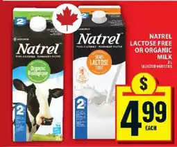 Food Basics NATREL LACTOSE FREE OR ORGANIC MILK offer