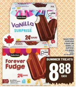 Food Basics SELECTION FOREVER FUDGE OR VANILLA SURPRISE ICE BARS offer
