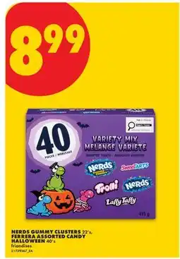 No Frills NERDS GUMMY CLUSTERS, 22'S, FERRERA ASSORTED CANDY HALLOWEEN, 40'S offer