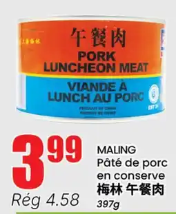 Btrust Supermarket MALING Pâté de porc en conserve offer