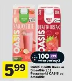 Co-op Oasis health break or smoothie offer