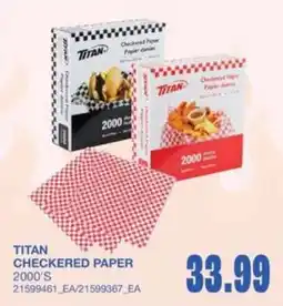 Wholesale Club Titan checkered paper offer