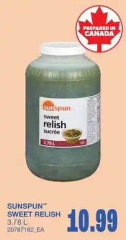 Wholesale Club Sunspun sweet relish offer