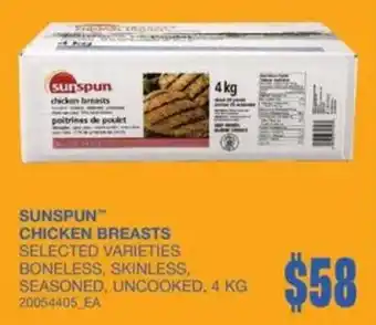 Wholesale Club Sunspun chicken breasts offer