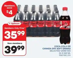 Wholesale Club Coca-Cola or Canada Dry soft drinks offer